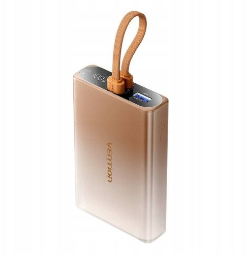 Powerbank Vention 10000 mAh USB-C + Lightning + USB-A 22,5W z wyświetlaczem LED miedziany. Brązowe powerbanki Vention. Za 135.99 zł.