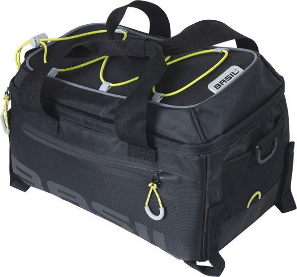 Torba na bagaż „Miles” - czarna/limonkowa. Czarne torby na ramię BASIL, bez wzorów, z materiału, na ramię, bez dodatków. Za 309.99 zł.
