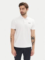 EA7 Emporio Armani Polo 7M000184 AF13511 U0002 Biały Slim Fit. Białe koszulki polo EA7 Emporio Armani, m, bez wzorów, z bawełny, bez kołnierzyka, bez ramiączek. Za 259.99 zł.