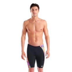 Spodenki Pływackie Męskie Arena Tropical Delight Swim Jammer. Czarne odzież kąpielowa Arena, m, bez wzorów, z materiału, sportowe. Za 229.99 zł.