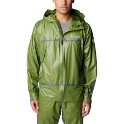 Kurtka przeciwdeszczowa męska Columbia Outdry Extreme Wyldwood Shell. Zielone kurtki Columbia, m, bez wzorów, z poliesteru, bez kaptura. Za 802.99 zł.