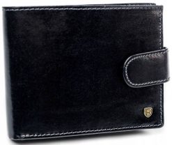 Portfel męski skórzany N992L-RVT BLACK. Czarne portfele ROVICKY, bez wzorów. Za 77.99 zł.