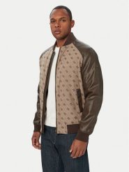 Guess Kurtka bomber M6YL13 Brązowy Regular Fit. Brązowe kurtki Guess, l, z aplikacjami, bez kaptura. Za 864.99 zł.