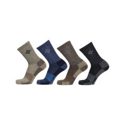 Skarpety męskie Columbia 4PP Moisture Control Basic Crew. Brązowe skarpety Columbia, bez wzorów, z materiału. Za 99.00 zł.