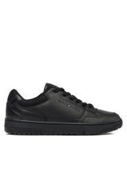 Tommy Hilfiger Sneakersy Th Basket Core Leather Ess FM0FM05040 Czarny. Czarne buty sportowe casual Tommy Hilfiger, bez wzorów, ze skóry, bez zapięcia. Za 299.99 zł.