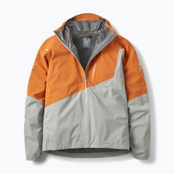 Kurtka przeciwdeszczowa męska Rab Downpour Trail Light. Szare kurtki RAB, l, bez wzorów, bez kaptura. Za 729.99 zł.