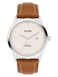 S.Oliver Zegarek kwarcowy w kolorze srebrno-jasnobrązowo-kremowym rozmiar: onesize. Brązowe, analogowe zegarki S.Oliver, metalowe. Za 152.99 zł.