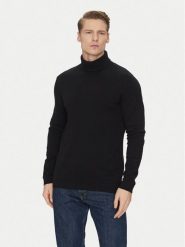 Jack&Jones Golf Basic 12258051 Czarny Regular Fit. Czarne golfy Jack&Jones, m, bez wzorów, z bawełny, bez kołnierzyka, bez ramiączek. Za 79.99 zł.
