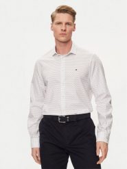 Tommy Hilfiger Koszula Circle MW0MW34649 Biały Slim Fit. Białe koszule Tommy Hilfiger, m, bez wzorów, z bawełny, bez kołnierzyka, bez ramiączek. Za 219.99 zł.