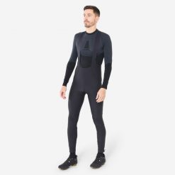 Spodnie rowerowe MTB XC Rockrider zimowe. Czarne spodenki rowerowe ROCKRIDER, s, bez wzorów, z materiału, rowerowe. Za 249.99 zł.