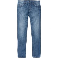 Dżinsy z kontrastowymi szwami Slim Fit Straight bonprix niebieski "stone used". Jeansy bonprix. Za 49.99 zł.