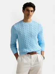 Polo Ralph Lauren Sweter 710965867005 Błękitny Regular Fit. Niebieskie swetry rozpinane Polo Ralph Lauren, m, bez wzorów, z bawełny, bez kołnierzyka, bez ramiączek. Za 599.99 zł.