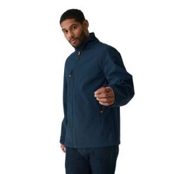 Męska Ocieplana Kurtka Soft Shell Thermogen. Niebieskie kurtki Regatta, l, bez wzorów, bez kaptura. Za 540.99 zł.