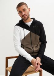 Bluza rozpinana z kapturem z bawełny organicznej. Czarne bluzy bonprix, l, bez wzorów, z bawełny, z kapturem. Za 149.99 zł.