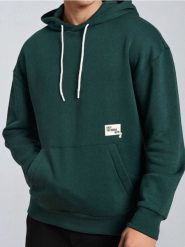 Bluza hoodie - zielony. Zielone bluzy bez kaptura Sinsay, l, bez wzorów, bez kaptura. W wyprzedaży za 22.99 zł.