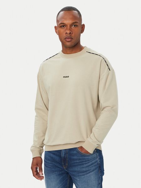 HUGO Bluza Noah 50566160 Beżowy Regular Fit. Brązowe bluzy Hugo, m, bez wzorów, z bawełny, bez kaptura. Za 379.99 zł.