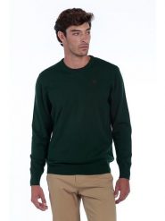 The Time of Bocha Sweter "Pico" w kolorze ciemnozielonym rozmiar: L. Zielone swetry nierozpinane The Time of Bocha, l, bez wzorów, z bawełny, bez kołnierzyka, bez ramiączek. Za 122.38 zł.