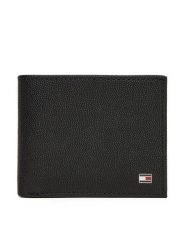 Tommy Hilfiger Duży Portfel Męski Th Flag Mini Cc Wallet AM0AM13518 Czarny. Czarne portfele Tommy Hilfiger, bez wzorów, ze skóry. Za 259.99 zł.
