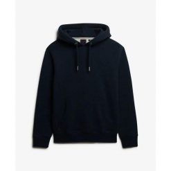 Bluza z kapturem Superdry Vintage Logo. Niebieskie bluzy z kapturem Superdry, l, z aplikacjami, z materiału, z kapturem. Za 356.90 zł.
