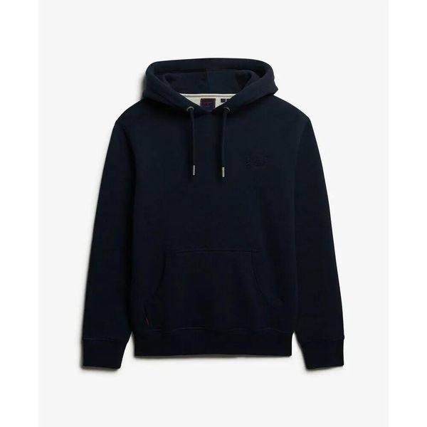 Bluza z kapturem Superdry Vintage Logo. Niebieskie bluzy z kapturem Superdry, s, z aplikacjami, z materiału, z kapturem. Za 366.35 zł.