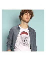 WOOOP Koszulka "Santa Lion" w kolorze białym rozmiar: XXL. Białe bezrękawniki Wooop, xxl, bez wzorów, z bawełny, bez kołnierzyka, bez ramiączek. Za 48.62 zł.