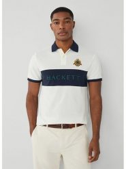 Hackett London Koszulka polo w kolorze białym rozmiar: L. Białe koszulki polo Hackett London, l, bez wzorów, z bawełny, bez kołnierzyka, bez ramiączek. Za 225.57 zł.
