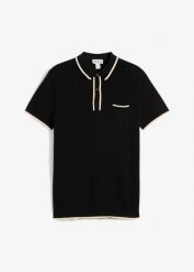 Koszulka polo z dzianiny, regular fit. Niebieskie koszulki polo bonprix, m, bez wzorów, z dzianiny, bez kołnierzyka, bez ramiączek. Za 84.99 zł.