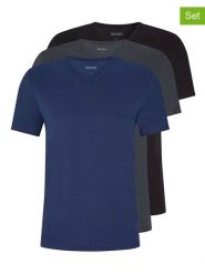 Hugo Boss Fashion Koszulki (3 szt.) w kolorze granatowym, czarnym i antracytowym rozmiar: XXL. Czarne bezrękawniki Hugo Boss Fashion, xxl, bez wzorów, z bawełny, bez kołnierzyka, bez ramiączek. Za 144.92 zł.