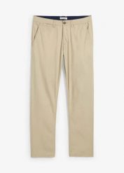 Chinosy ze stretchem o kroju regular fit, prosta nogawka. Niebieskie eleganckie spodnie bonprix, na co dzień, na lato, m, z bawełny. Za 114.99 zł.