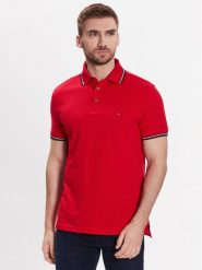 Tommy Hilfiger Polo 1985 Rwb Tipped MW0MW30750 Czerwony Slim Fit. Czerwone koszulki polo Tommy Hilfiger, m, bez wzorów, z bawełny, bez kołnierzyka, bez ramiączek. Za 239.99 zł.