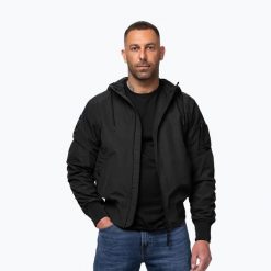 Kurtka męska Pitbull Hooper Hooded. Czarne kurtki PITBULL, m, bez wzorów, z materiału, bez kaptura. Za 319.99 zł.