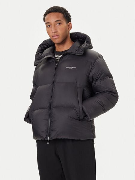 Armani Exchange Kurtka puchowa XM001115 AF16589 UC001 Czarny Regular Fit. Czarne kurtki Armani Exchange, m, bez wzorów, z puchu, bez kaptura. Za 1,059.00 zł.