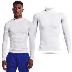 Koszulka termoaktywna męska Under Armour HeatGear długi rękaw. Białe bielizna termoaktywna Under Armour, m, bez wzorów, bez ramiączek, do biegania. Za 139.99 zł.