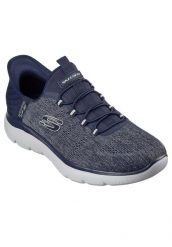 Tenisówki Skechers Model Summits - Key Pace Slip-ins Kolor Niebieski. Niebieskie trampki Skechers, m, bez wzorów, przed kostkę, bez zapięcia. Za 299.99 zł.