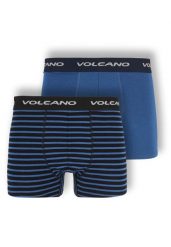 Bawełniane bokserki męskie, dwupak, U-BOXER. Niebieskie bokserki Volcano, m, bez wzorów, z bawełny. Za 69.99 zł.