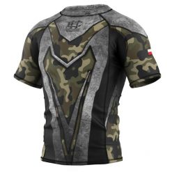 Rashguard męski z krótkim rekawem na siłownię Extreme Hobby MILITARY. Brązowe bielizna termoaktywna EXTREME HOBBY, m, bez wzorów, z bawełny, bez ramiączek, na fitness i siłownię. Za 159.00 zł.