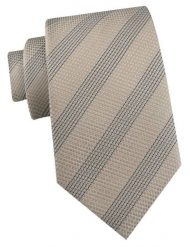 Krawat Męski - Angelo di Monti - Beżowy w Paski (Prążki). Brązowe krawaty i muchy Angelo di Monti, bez wzorów, z tkaniny. Za 45.00 zł.