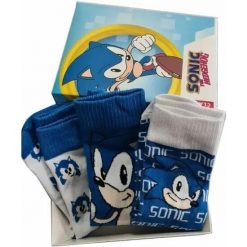 Skarpetki Sega Sonic The Hedgehog (x3). Niebieskie skarpety 100%, bez wzorów, z bawełny. Za 134.00 zł.