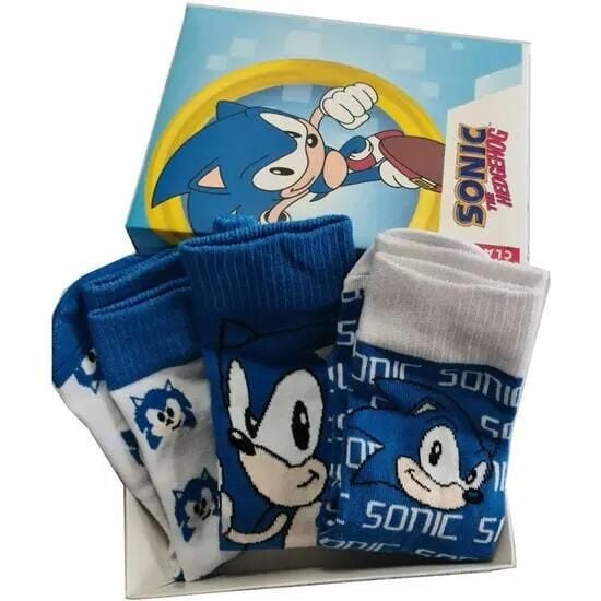 Skarpetki Sega Sonic The Hedgehog (x3). Niebieskie skarpety 100%, bez wzorów, z bawełny. Za 134.00 zł.