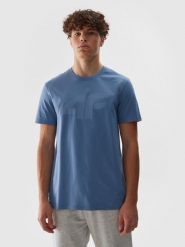 4F T-shirt regular z nadrukiem męski - granatowy XXL. Niebieskie t-shirty 4F, m, bez wzorów, z bawełny, bez kołnierzyka, bez ramiączek. W wyprzedaży za 29.99 zł.