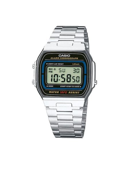 Casio Zegarek Vintage A164WA-1VES Srebrny. Szare, cyfrowe zegarki Casio, srebrne. Za 179.99 zł.