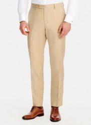 PAKO LORENTE - Beżowe spodnie garniturowe z wełny. Brązowe garnitury Pako Lorente, m, bez wzorów, z wełny. Za 799.99 zł.
