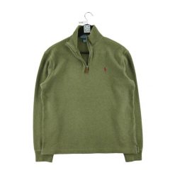 Second life - Męski sweter z kołnierzem - Jak nowy. Zielone golfy RALPH LAUREN, m, bez wzorów, bez ramiączek. Za 253.76 zł.