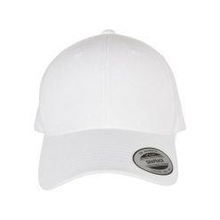 Czapka typu snapback Flexfit Classic. Białe czapki z daszkiem FLEXFIT, bez wzorów, z materiału. Za 67.65 zł.