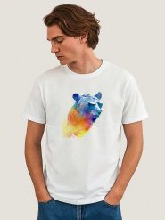 WOOOP Koszulka "Sunny Bear" w kolorze białym rozmiar: L. Białe bezrękawniki Wooop, l, bez wzorów, z bawełny, bez kołnierzyka, bez ramiączek. Za 56.99 zł.