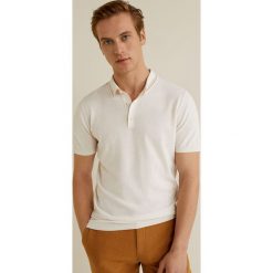 Mango Man - Polo Cazor. Białe koszulki polo sportowe marki Mango Man, bez wzorów, z bawełny, bez kołnierzyka, bez ramiączek. Za 139.90 zł.