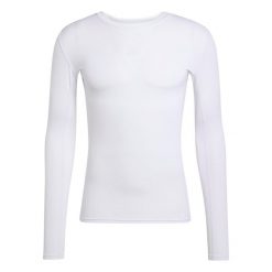 Koszulka z długim rękawem adidas Techfit. Białe bluzki z długim rękawem Adidas, bez wzorów, bez kołnierzyka, bez ramiączek. Za 146.00 zł.