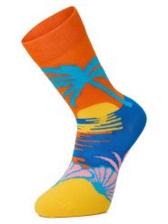 Happy Socks Skarpety Mężczyźni pomarańczowy|niebieski|żółty wzorzysty, 41-46. Brązowe skarpety Happy Socks, bez wzorów, z dzianiny. Za 59.95 zł.
