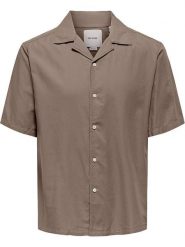 ONLY & SONS Koszula "Dilem" w kolorze jasnobrązowym rozmiar: XXL. Brązowe koszule Only & Sons, xxl, bez wzorów, bez kołnierzyka, bez ramiączek. Za 65.85 zł.