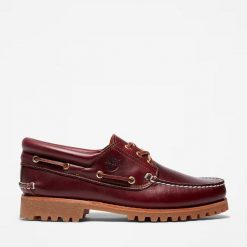 Mokasyny męskie Timberland Authentic BOAT SHOE BURGUNDY. Czerwone mokasyny Timberland, bez wzorów, bez obcasa, bez zapięcia. Za 679.99 zł.